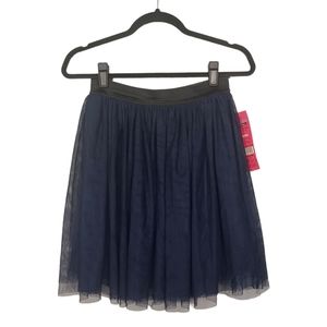 SEVENTEEN Navy Blue Tulle Tutu A Line Fit & Flare Stretchy Skirt M Juniors M NWT